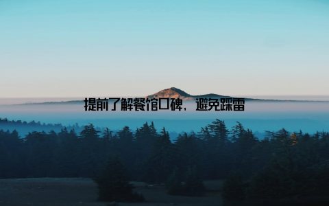 提前了解餐馆口碑, 避免踩雷