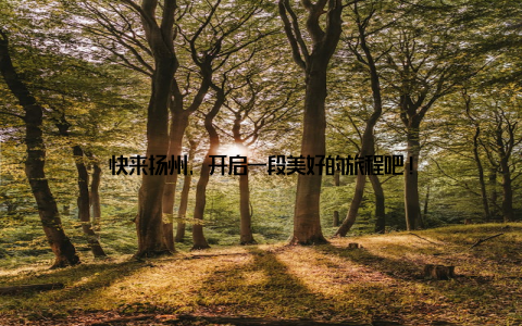 快来扬州, 开启一段美好的旅程吧!